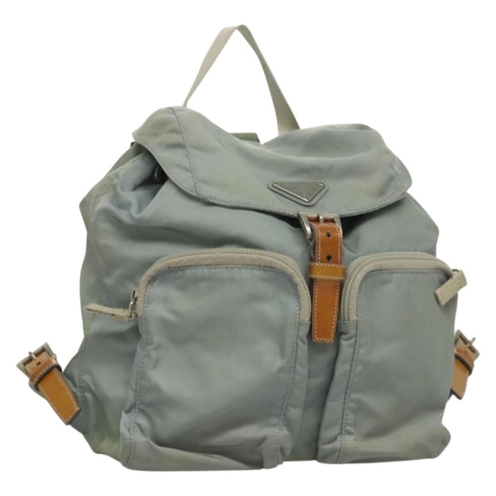 PRADA Backpack Nylon Light Blue Silver Auth - Picture 2 of 16